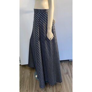 Vintage Skirt Size XL, 1960s Maxi Skirt, Shimmery Silver Black, Tall Size